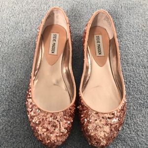 Steve Madden Rose Gold Sequin Flats